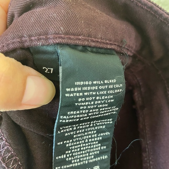 J.‎ Brand Blackberry Corduroy Skinny Pants Size 27 - Picture 10 of 12